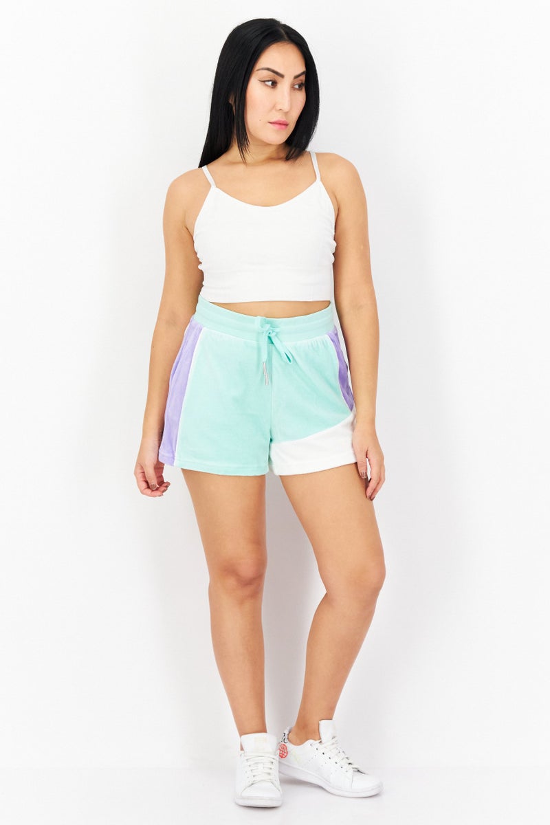 Juicy Couture Women Colourblock Basic Shorts, Lime Green/Combo - Image 2