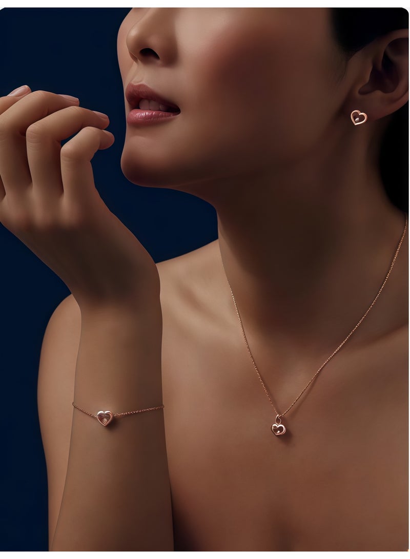 Chopard 18K Rose Gold Happy Diamond Heart Pendant Necklace, Stackable Women's Gift​ - Image 3