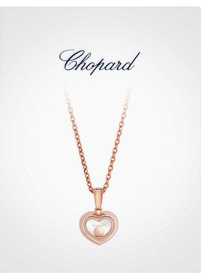 Chopard 18K Rose Gold Happy Diamond Heart Pendant Necklace, Stackable Women's Gift​ - Image 1
