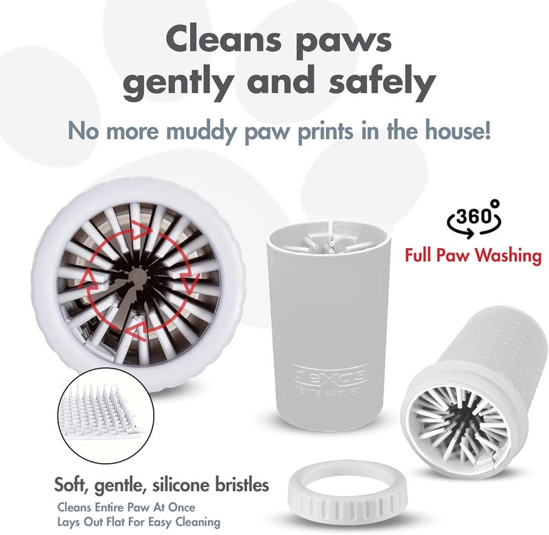 Dexas MudBuster Portable Dog Paw Cleaner, Medium, Bright White Special Edition, Premium Pet Supplies and Accessories - Image 2