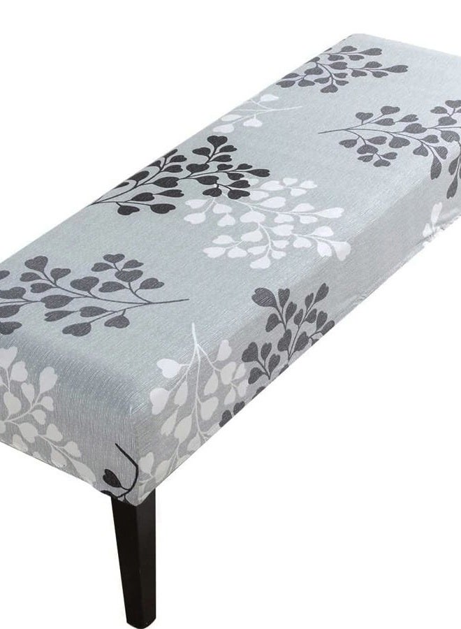 Happydog Stretch Dining Chair Covers Removable Washable Spandex Slipcovers for High Chairs 4PCS/Set+ 1 PCS Bench Cover (Grey Leaves) - Image 3