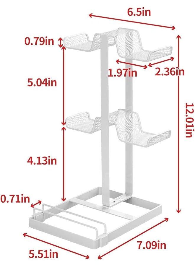 Headphone Stand Controller Holder & Headset Holder For Desk Earphone Stand With Aluminum Supporting Bar Universal Storage Organizer Headphones Controller Switch Ipad Mobile Phone Black