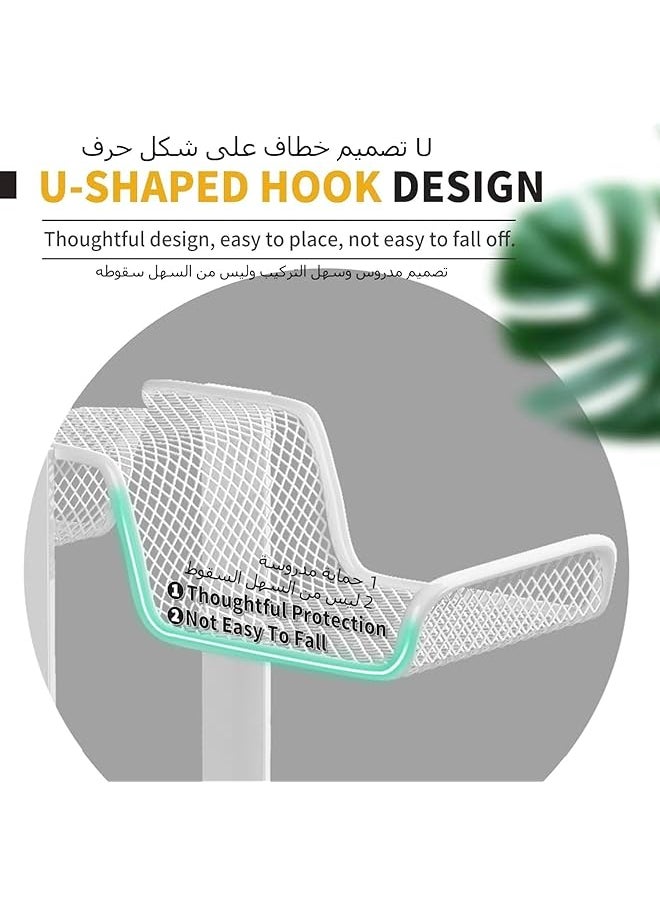 Headphone Stand Controller Holder & Headset Holder For Desk Earphone Stand With Aluminum Supporting Bar Universal Storage Organizer Headphones Controller Switch Ipad Mobile Phone Black