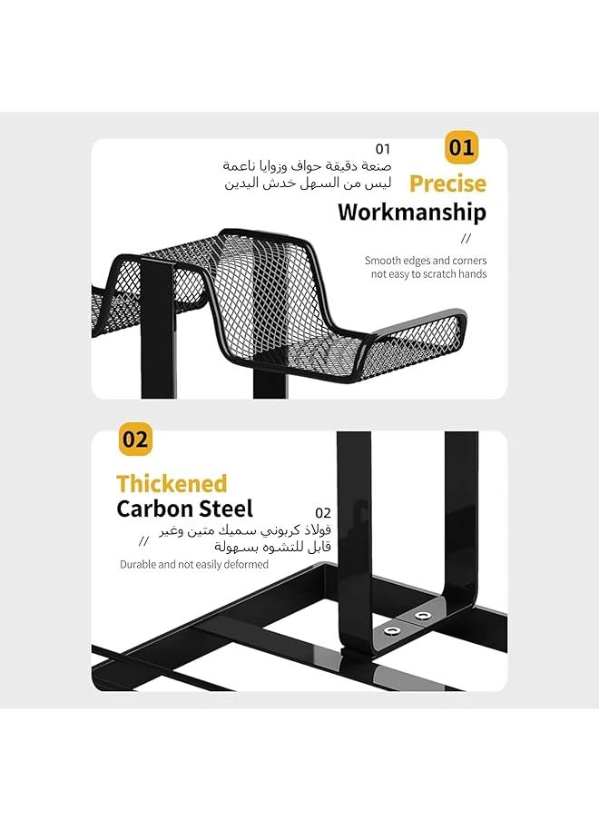 Headphone Stand Controller Holder & Headset Holder For Desk Earphone Stand With Aluminum Supporting Bar Universal Storage Organizer Headphones Controller Switch Ipad Mobile Phone Black