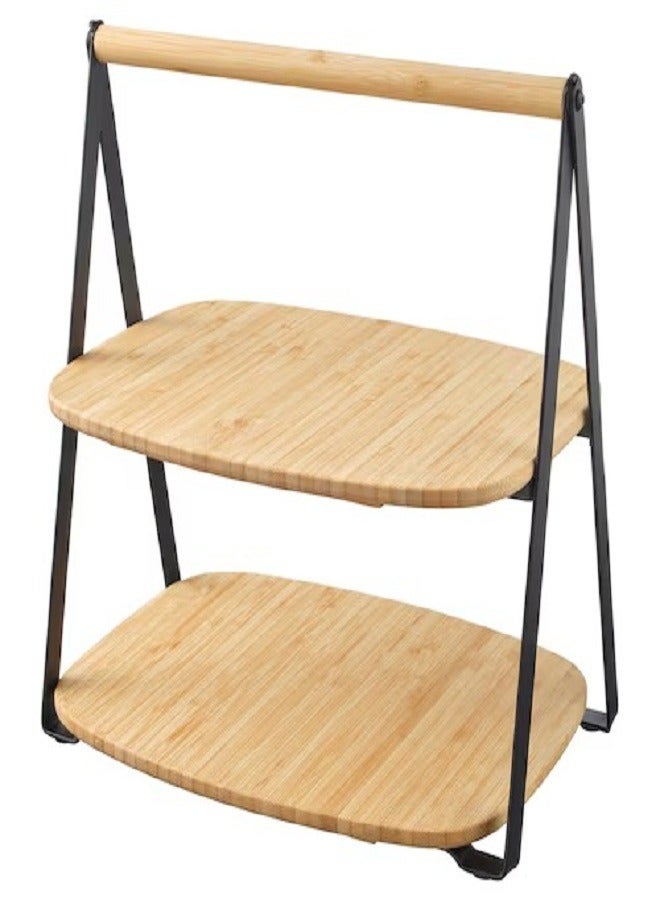 Serving tray, bamboo/black, 28x20 cm - Image 1