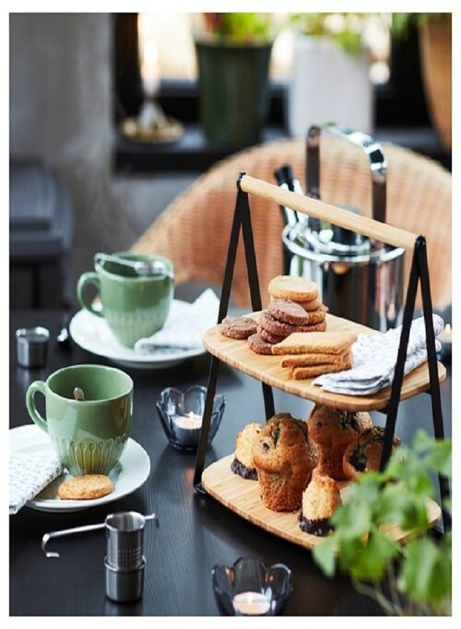 Serving tray, bamboo/black, 28x20 cm - Image 3