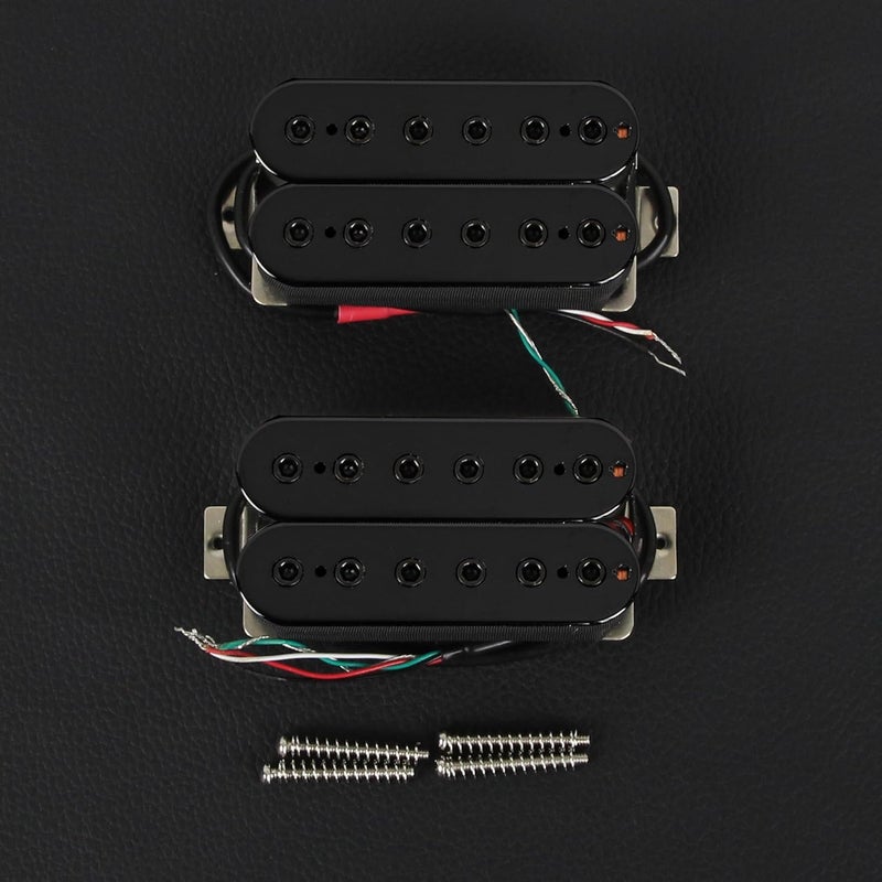 FLEOR Neck+Bridge Pickup Set Ceramic Double Coil Humbucker Pickups for Electric Guitar Pickup Replacement-Black - Image 3