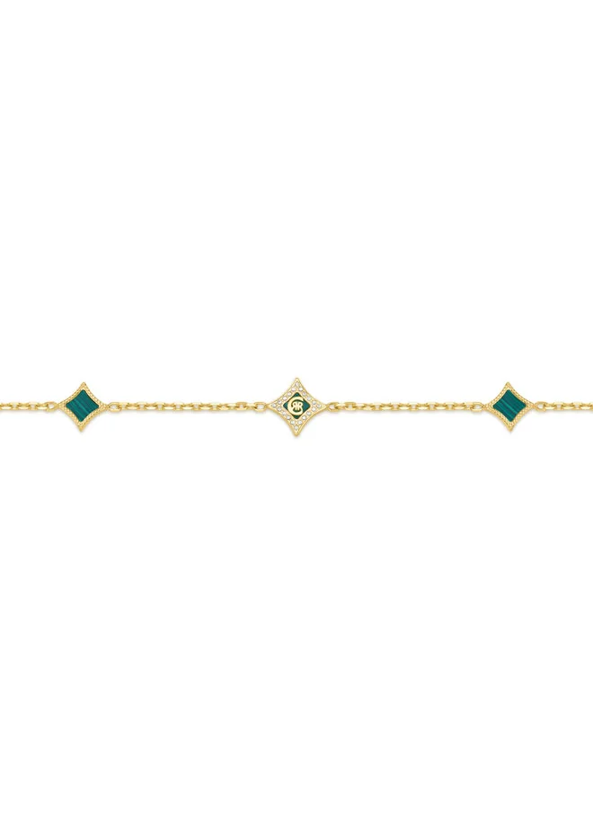 CERRUTI 1881 Silvia Gold Plated with Malachite Charms Bracelet for Women