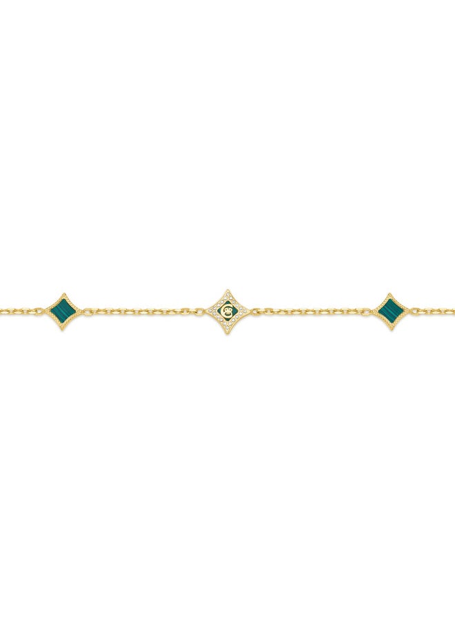 CERRUTI 1881 Silvia Gold Plated with Malachite Charms Bracelet for Women  - Image 2