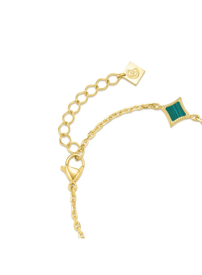 CERRUTI 1881 Silvia Gold Plated with Malachite Charms Bracelet for Women