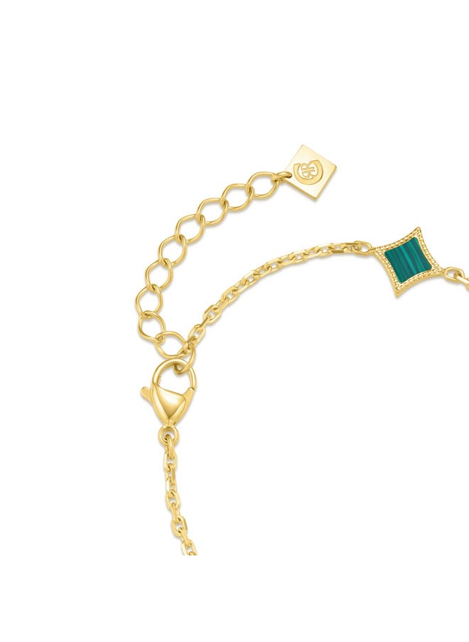 CERRUTI 1881 Silvia Gold Plated with Malachite Charms Bracelet for Women  - Image 3
