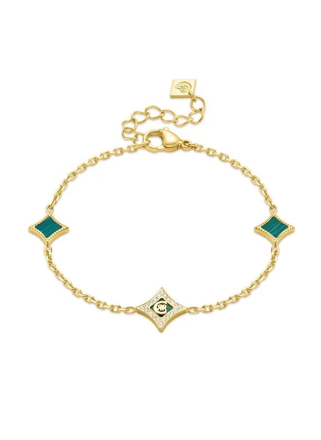 CERRUTI 1881 Silvia Gold Plated with Malachite Charms Bracelet for Women