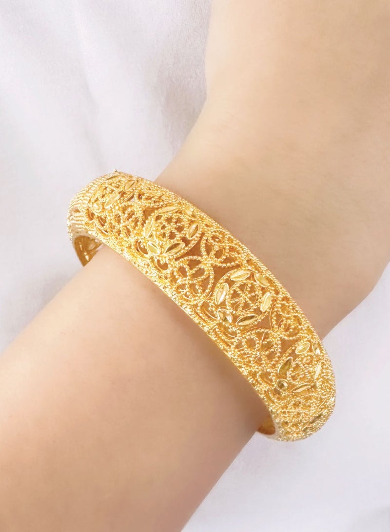 24K Gold Plated Bangle for Women, Wedding Bracelet, Bridal Jewelry, 1 Piece - Image 4