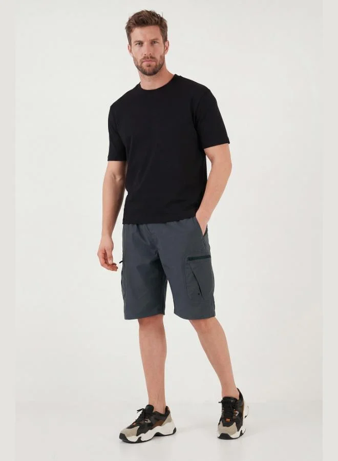 Buratti  Buratti Regular Fit Cargo Pocket Elastic Waist Bermuda Shorts Men's Shorts 693263 for Men | Best Price UAE