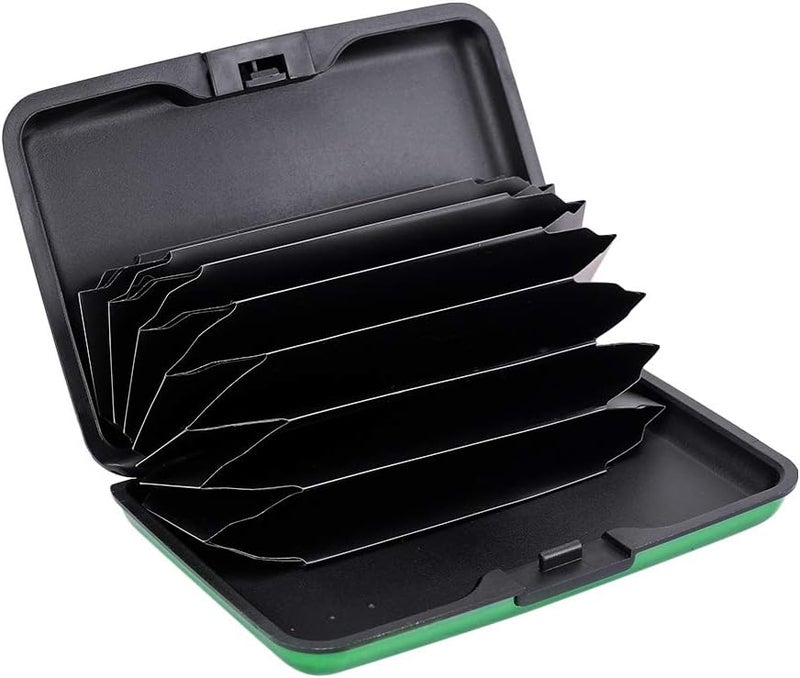 ELFISH RFID Blocking Credit Card Protector Aluminum ID Case Hard Shell Business Card Holders Metal Wallet for Men or Women (green) - Image 2