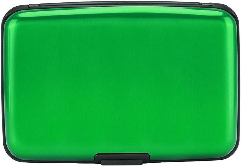 ELFISH RFID Blocking Credit Card Protector Aluminum ID Case Hard Shell Business Card Holders Metal Wallet for Men or Women (green) - Image 1