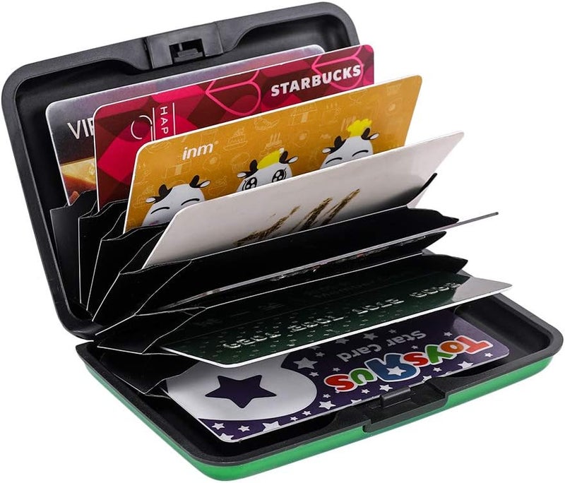 ELFISH RFID Blocking Credit Card Protector Aluminum ID Case Hard Shell Business Card Holders Metal Wallet for Men or Women (green) - Image 5