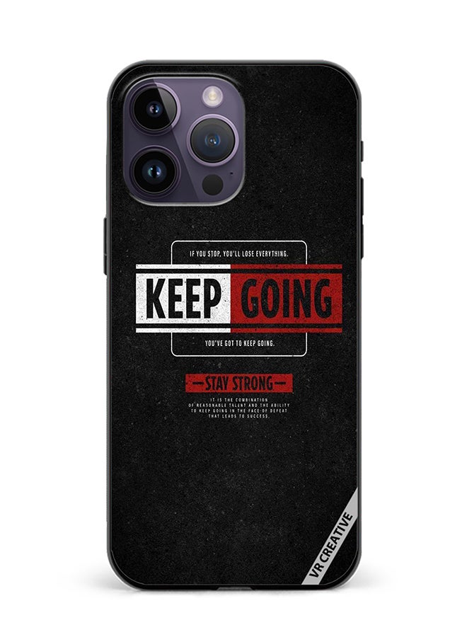 VR CREATIVE Protective Case Cover For Apple iPhone 15 Pro Keep Going Design Multicolour - Image 1