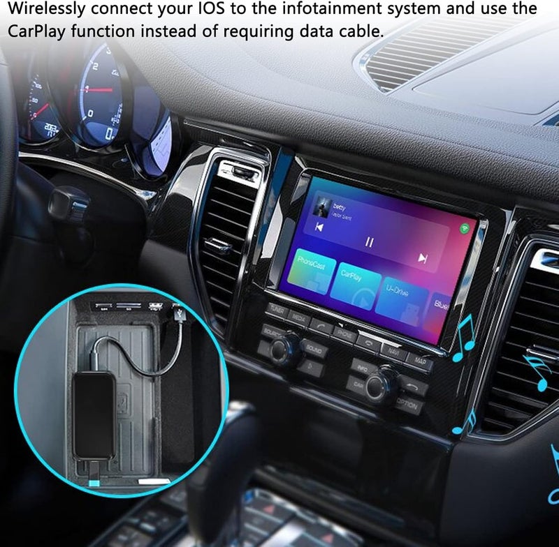 ويوبلز محول كاربلاي لاسلكي، كاربلاي سلكي إلى لاسلكي، معالج رباعي النواة 1 جيجابايت + 8 جيجابايت، بديل لجهاز تشغيل الوسائط المتعددة 9.0 لأجهزة A4 وA5 وA6 - Image 4