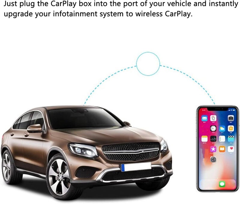 ويوبلز محول كاربلاي لاسلكي، كاربلاي سلكي إلى لاسلكي، معالج رباعي النواة 1 جيجابايت + 8 جيجابايت، بديل لجهاز تشغيل الوسائط المتعددة 9.0 لأجهزة A4 وA5 وA6 - Image 5