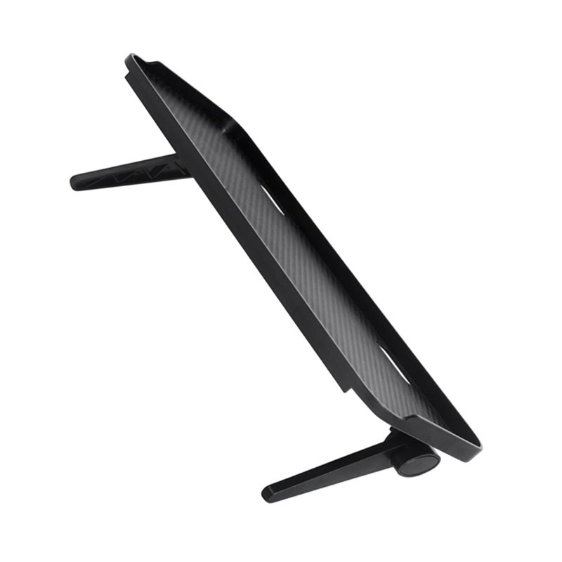 Black Adjustable Monitor Stand Riser with No Drill Installation Perforated Desktop Storage Organizer for Office Home - Image 2