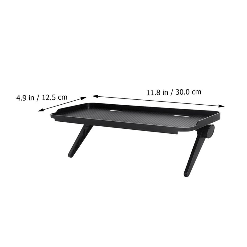 Black Adjustable Monitor Stand Riser with No Drill Installation Perforated Desktop Storage Organizer for Office Home - Image 3