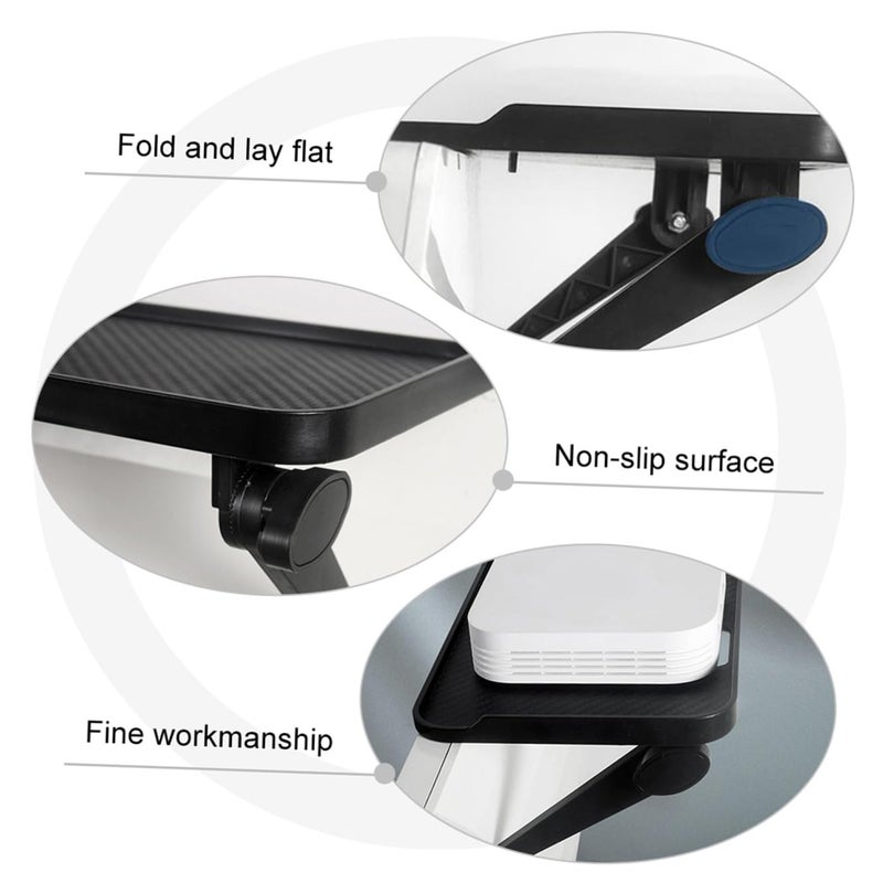 Black Adjustable Monitor Stand Riser with No Drill Installation Perforated Desktop Storage Organizer for Office Home - Image 4