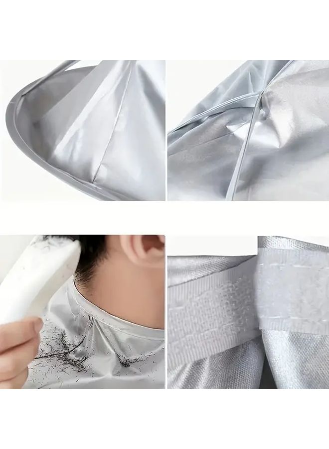 Silvery Hair Cutting Bib Non Stick Hairdressing Cape Home Skirt Cover - Image 2