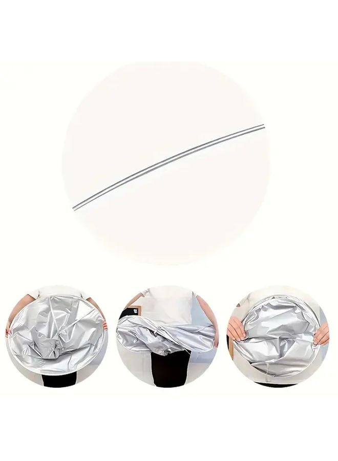 Silvery Hair Cutting Bib Non Stick Hairdressing Cape Home Skirt Cover - Image 1