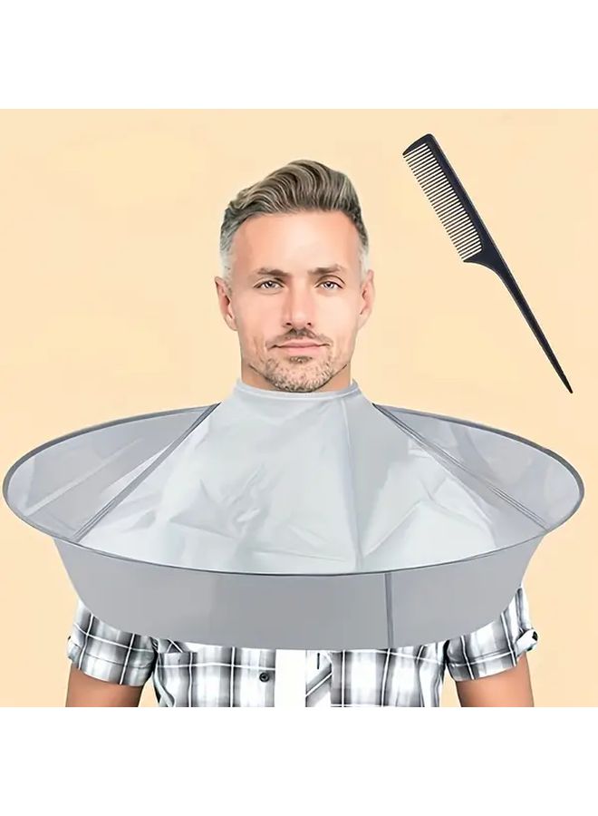Silvery Hair Cutting Bib Non Stick Hairdressing Cape Home Skirt Cover - Image 5