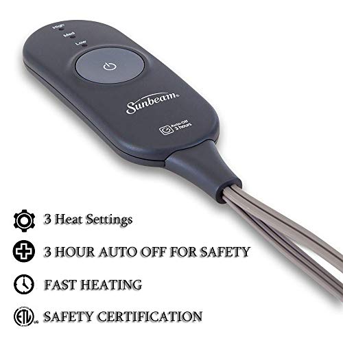 Sunbeam Electric Throw Royal Luxe Microplush Heated Blanket, 4 Heat Settings, 4-Hour Auto Shut-Off, Fast Heating, Warm and Cozy, Walnut Color, 50" x 60" - Image 4