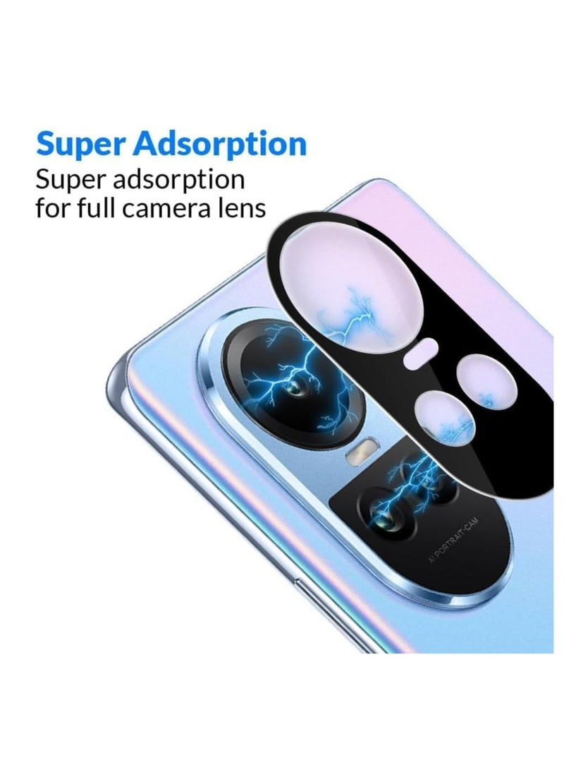 Tempered Glass Camera Lens Protector Film for Oppo Reno 10 5G/ Reno 10 Pro, Scratch Resistant, Does Not Interfere with Shooting, Easy Installation, Black