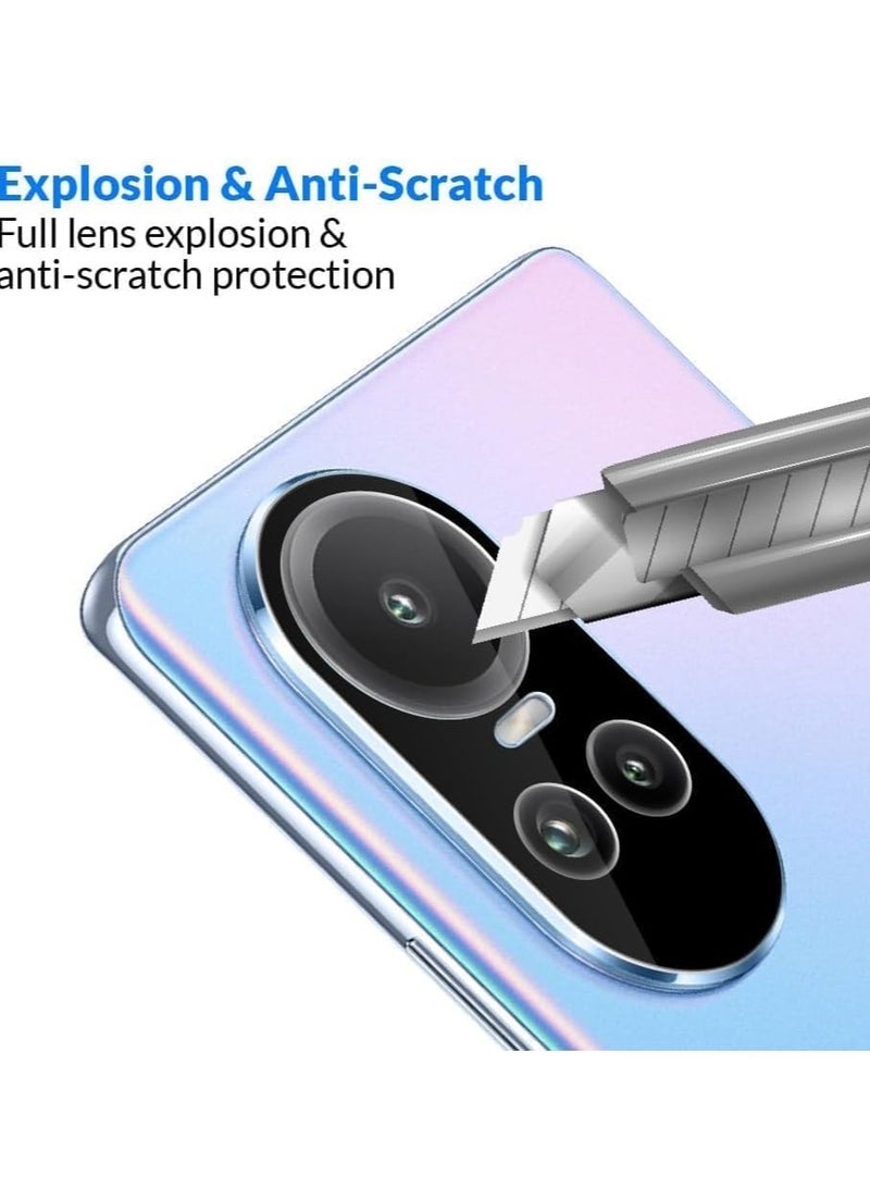 Tempered Glass Camera Lens Protector Film for Oppo Reno 10 5G/ Reno 10 Pro, Scratch Resistant, Does Not Interfere with Shooting, Easy Installation, Black