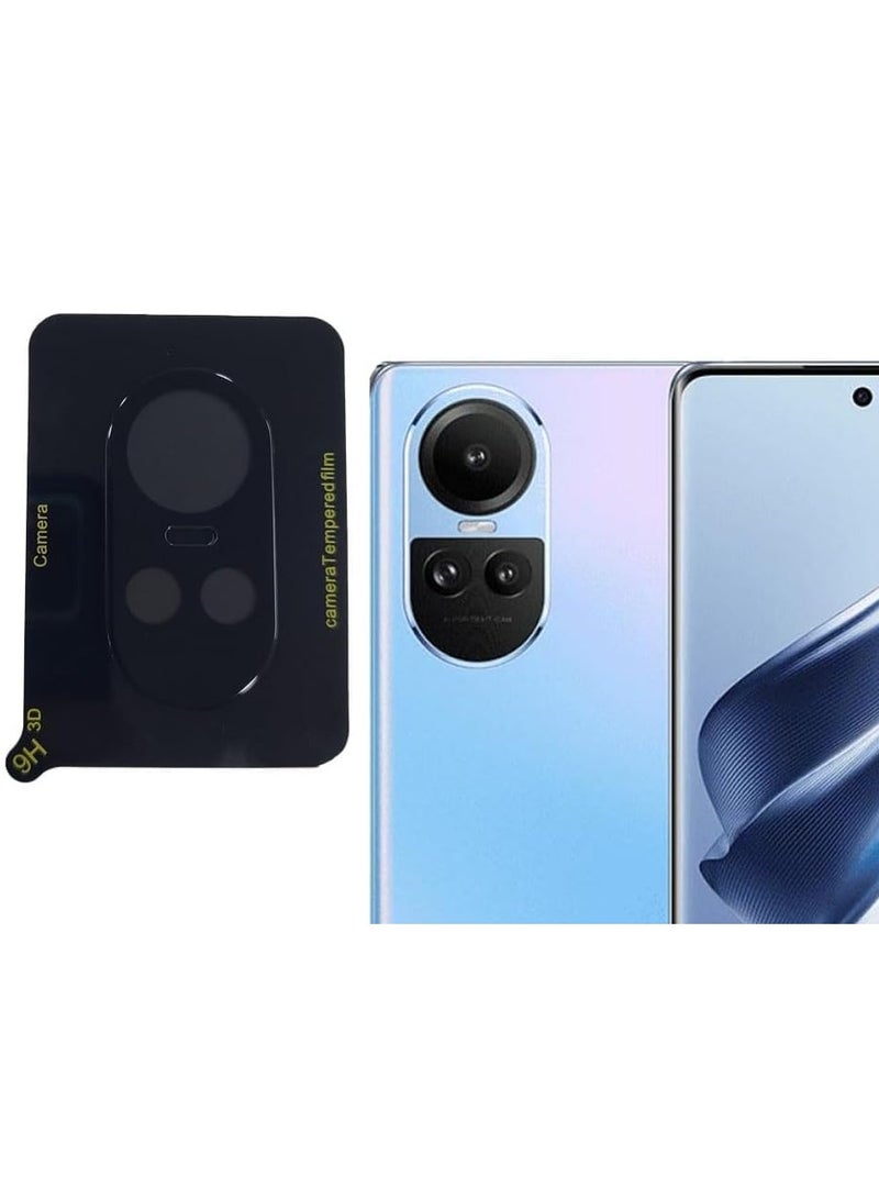 Tempered Glass Camera Lens Protector Film for Oppo Reno 10 5G/ Reno 10 Pro, Scratch Resistant, Does Not Interfere with Shooting, Easy Installation, Black