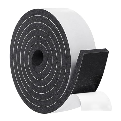 Yotache Foam Weather Stripping Adhesive 2" x3/8", Door Jamb Weather Seal Neoprene Window Foam Tape Outdoor Car Weather Stripping Roll, Total 6.5 Feet Long - Image 1
