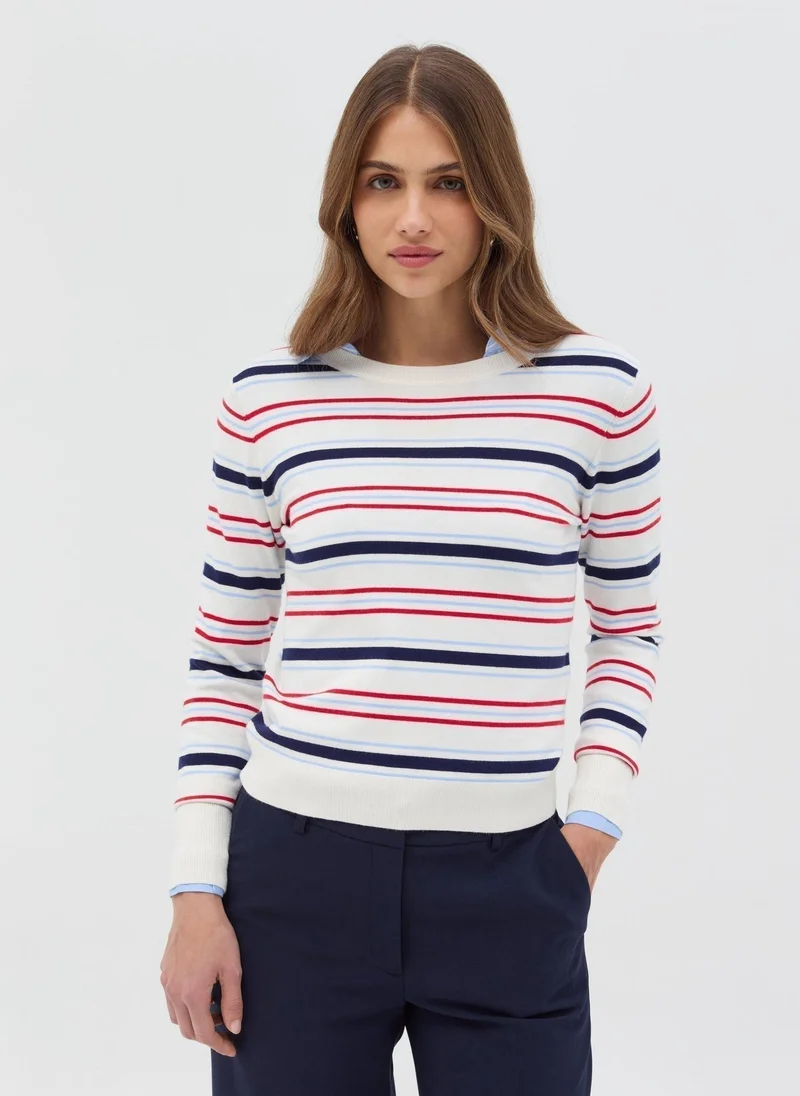 Ovs Long-Sleeve Top With Striped Pattern