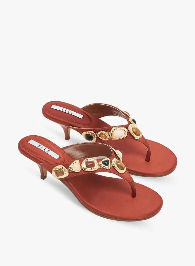 Embellished Kitten Heel Sandals