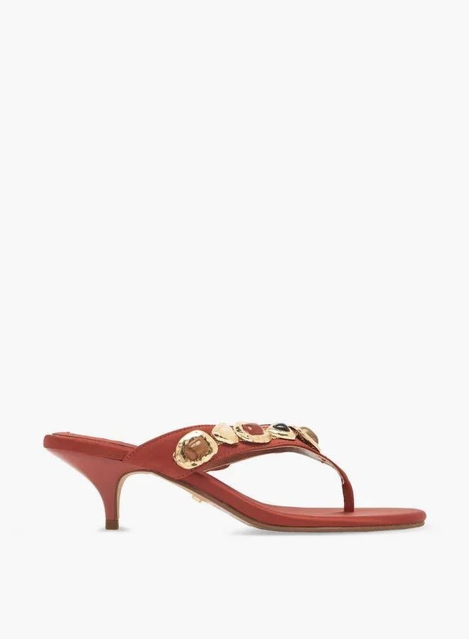 Embellished Kitten Heel Sandals