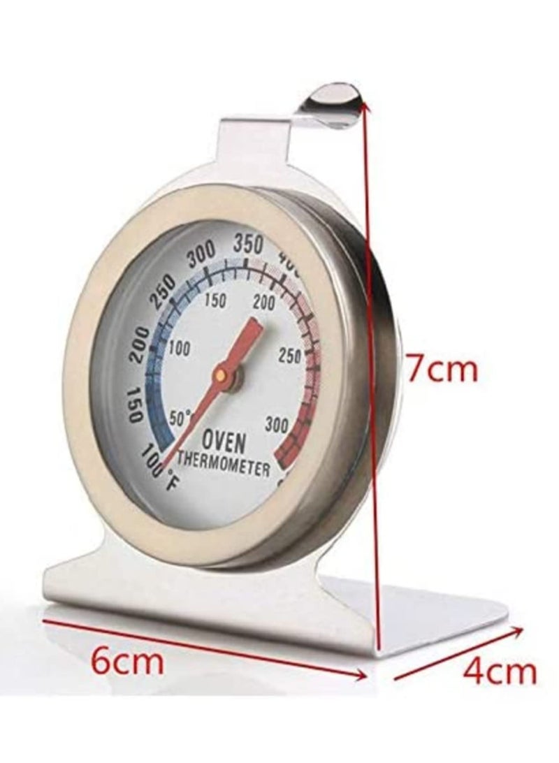 مقياس حرارة الفرن من الفولاذ المقاوم للصدأ - شاشة كبيرة سهلة القراءة 50-300℃ 100-600℉ مقاوم للحرارة العالية - مثالي للخبز والطهي في المطبخ - مع حامل تعليق - صغير الحجم ومتين - Image 2