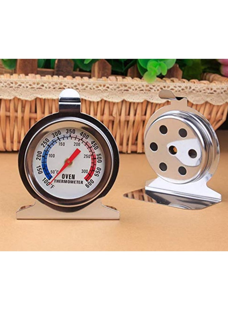 مقياس حرارة الفرن من الفولاذ المقاوم للصدأ - شاشة كبيرة سهلة القراءة 50-300℃ 100-600℉ مقاوم للحرارة العالية - مثالي للخبز والطهي في المطبخ - مع حامل تعليق - صغير الحجم ومتين - Image 4