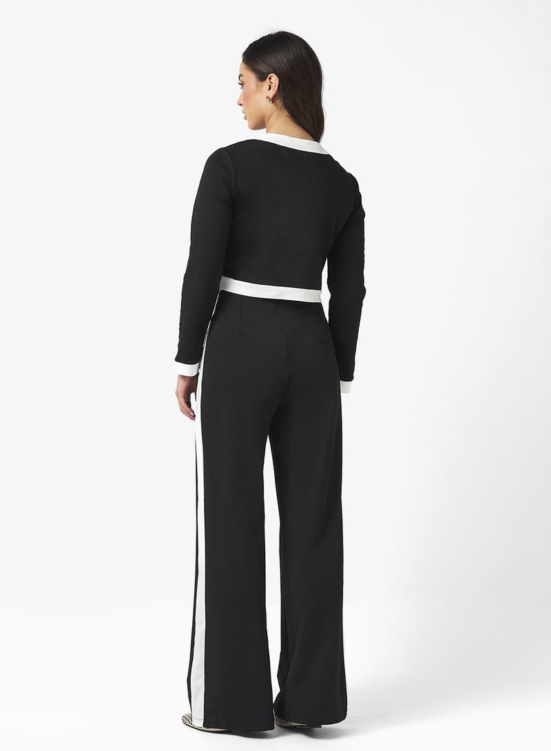 Ginger Knitted Classic Contrast Trim Detail Coord Set - Image 2