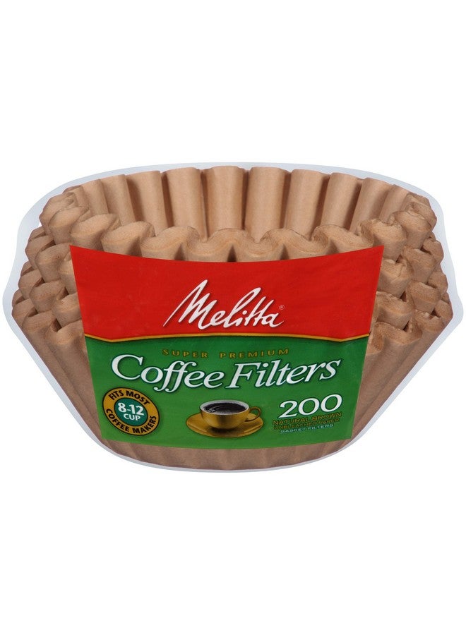 ميليتا مرشحات قهوة ميليتا بسلة سعة 8-12 كوب، لون بني طبيعي غير مبيض، 200 فلتر (عبوة من 6 قطع) إجمالي عدد المرشحات 1200 فلتر