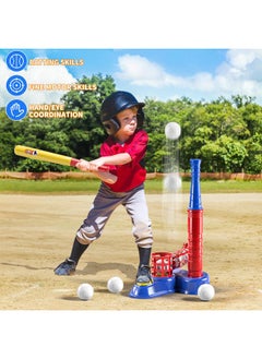 2 In 1 Tee Ball Set For Kids 3-5|5-8, Kids Baseball Tee, T-Ball Set With 10 Balls, Step On Pitching Machine, Batting Tee, Outdoor Sport Toy Games For 3 4 5 6 7 8 Year Old Boys Kids Toddler - pzsku/Z5E15E53CD35F50C327A0Z/45/_/1733730063/e252ba35-b7f3-4e8c-b5e6-df3d5d393df2