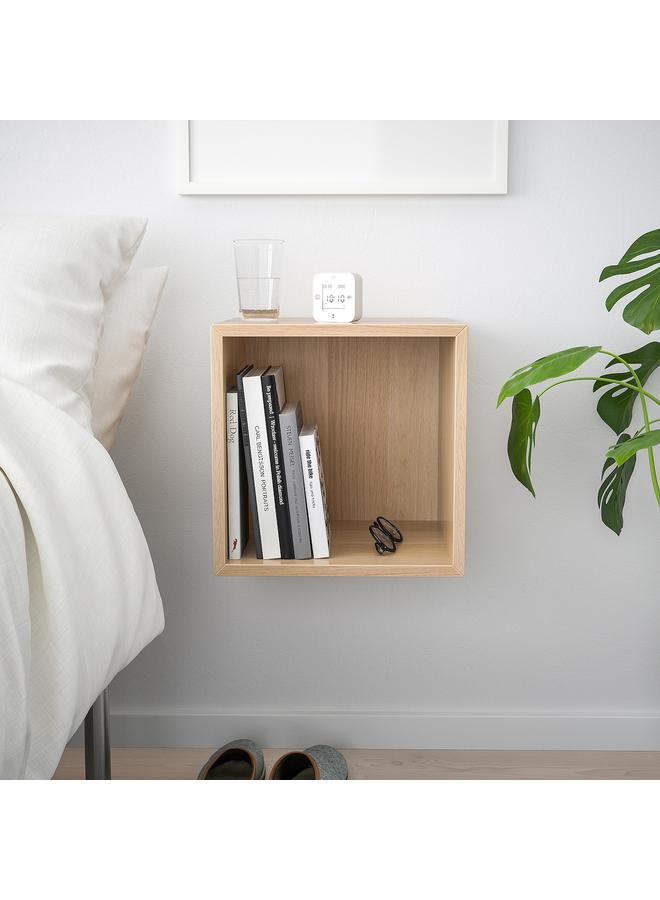 زبون وحدة رفوف مثبتة على الحائط، بتأثير خشب البلوط المصبوغ باللون الأبيض، 35X35X35 سم - Image 3