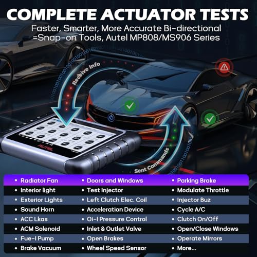 Autel MaxiCOM MK808Z OBD2 Scanner, 2025 Bidirectional Scan Tool Same As MK808S MX808S, Work as MaxiCheck MX900 MK900BT, Active Test, 28+ Service, All System Diagnose, Injector Coding, FCA Autoauth - Image 5