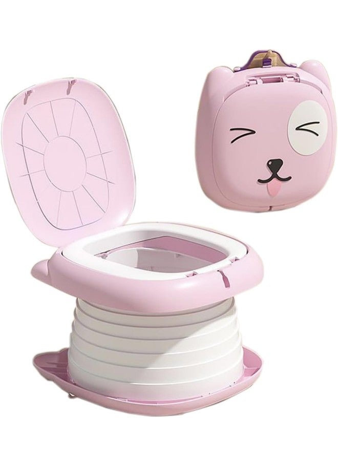 Richtots Premium Portable Potty Seat for Kids Toddler,Foldable Travel Potty Training Seat,Baby Potty Stool for Outdoor,Training Toilet Seat Emergency Toilet for Car, Outdoor, indoor (Pink) - Image 1