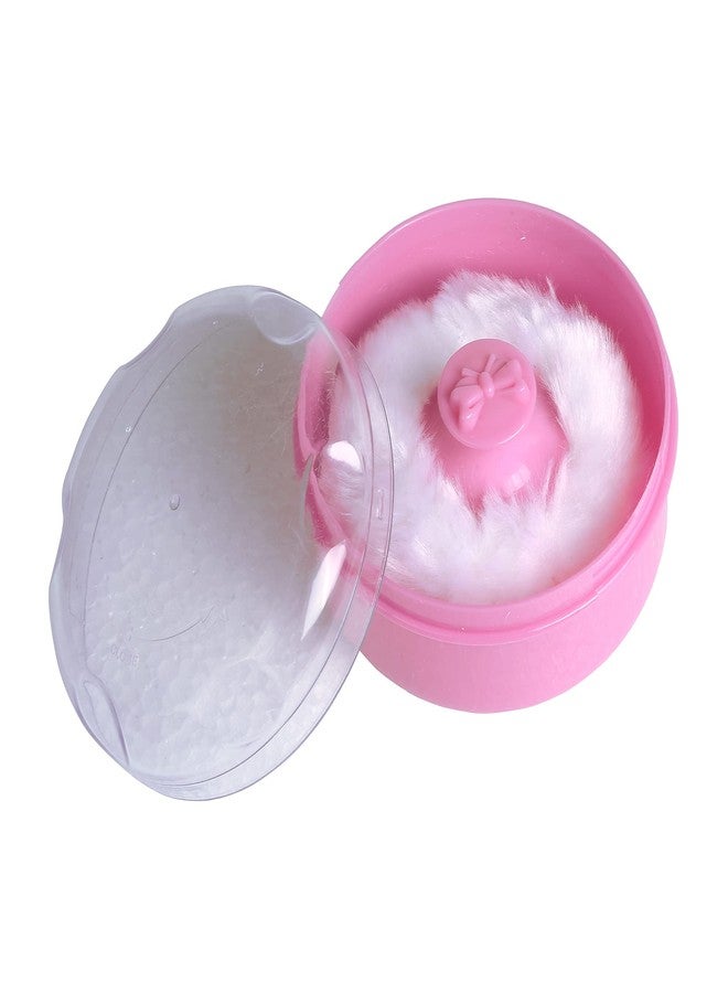 BabyMoo Baby Moo Powder Puff with Box | Soft & Gentle Powder Puff for Babies with Box Holder Container for New Born - Pink - Image 1