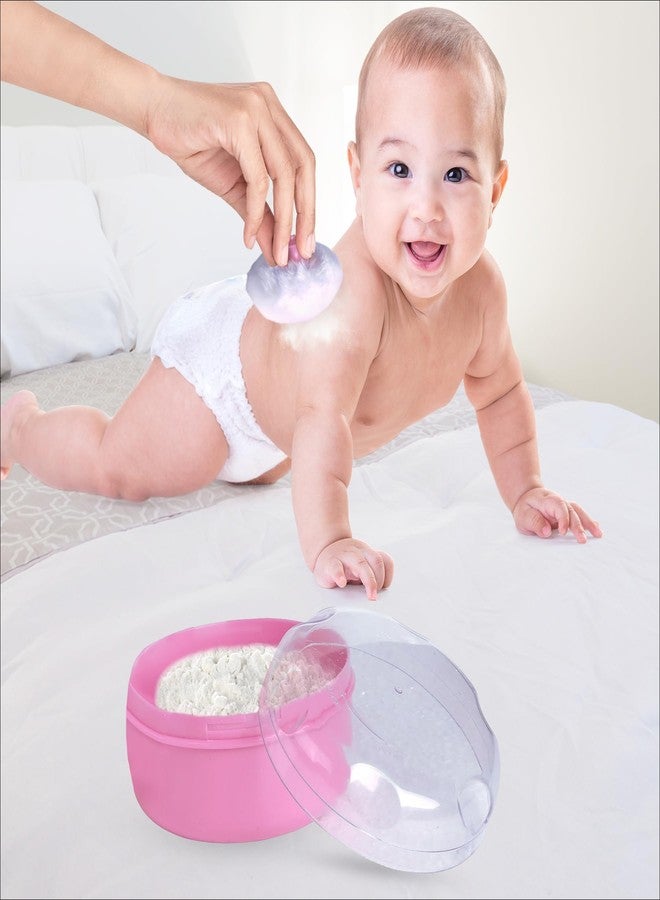 BabyMoo Baby Moo Powder Puff with Box | Soft & Gentle Powder Puff for Babies with Box Holder Container for New Born - Pink - Image 4