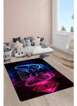 Non-Slip Base Washable Gamer Patterned Children's Carpet