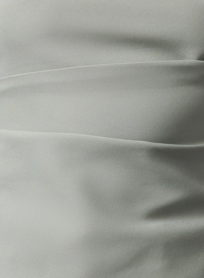 trendyol Strapless Draped Light Khaki Blouse - TWOSS24BZ00348 - Image 3